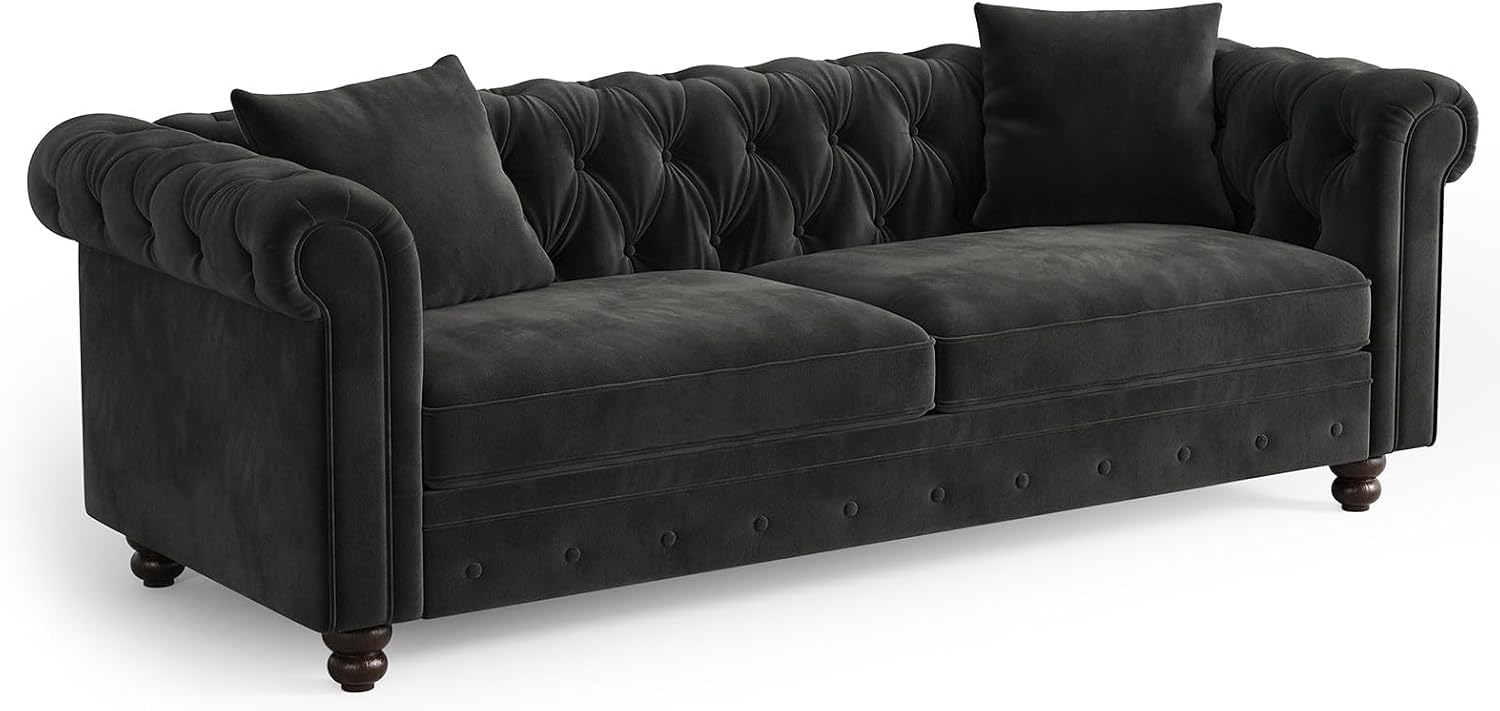 Deep Seat Velvet Couch
