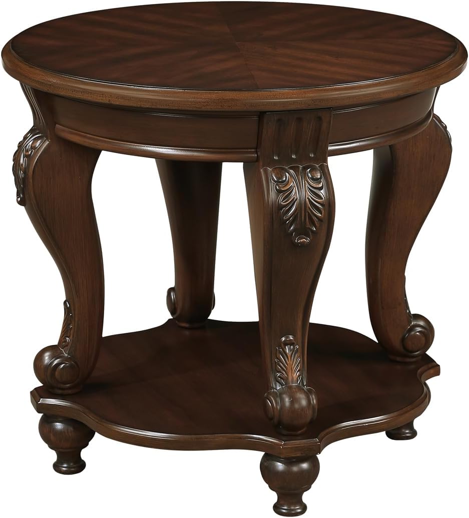 Small Round End Wood Side Table